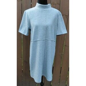 Zara Womens Sweater Dress Size L Gray Ribbed Knit Pullover Witchy Cottagecore